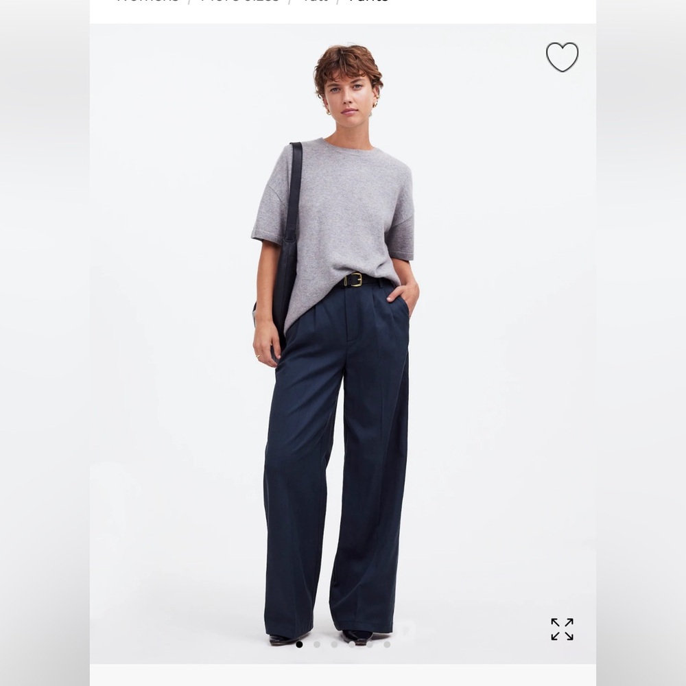 The Tall Harlow Wide-Leg Pant in Drapey Twill, NWT